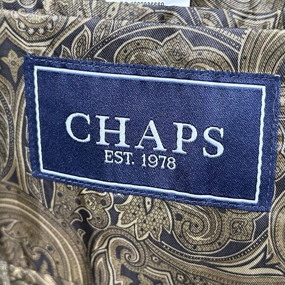 Chaps 44R Corduroy Sport Coat 100% Cotton Brown Two Button Paisley Lined Vented - Picture 3 of 8